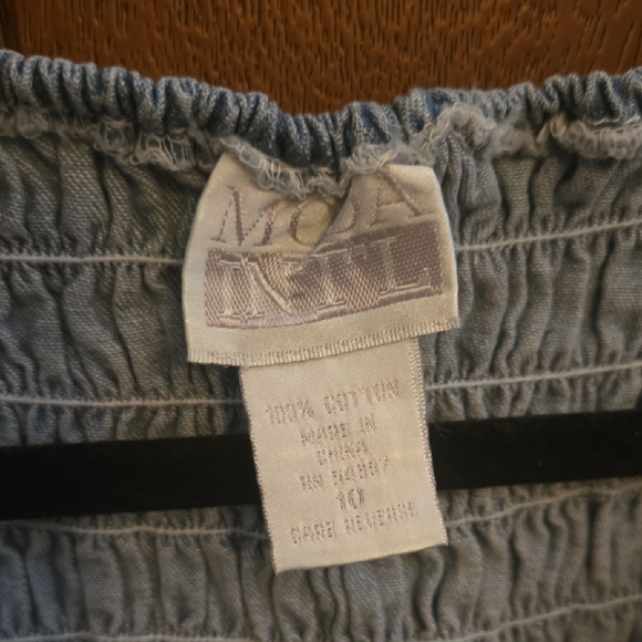 Moda International Blue Sleeveless Cotton Dress Size 10 - Picture 5 of 5